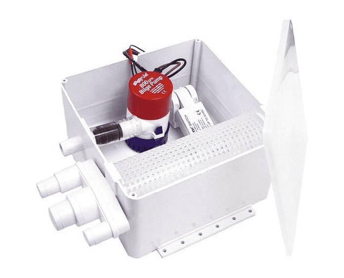 Rule shower drain box 12 V Jachthaven de Drait