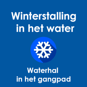 winterstalling in het water, waterhal per maand in het gangpad per m. bootlengte